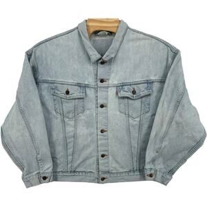 Vintage 90s Mens Levi's Light Wash Blue Denim Jean Trucker Jacket 2XL 70598-4834